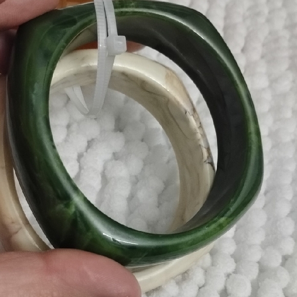 Piper K Boho Retro Chunky Set Of 3 Bangle Bracelets - Picture 5 of 10